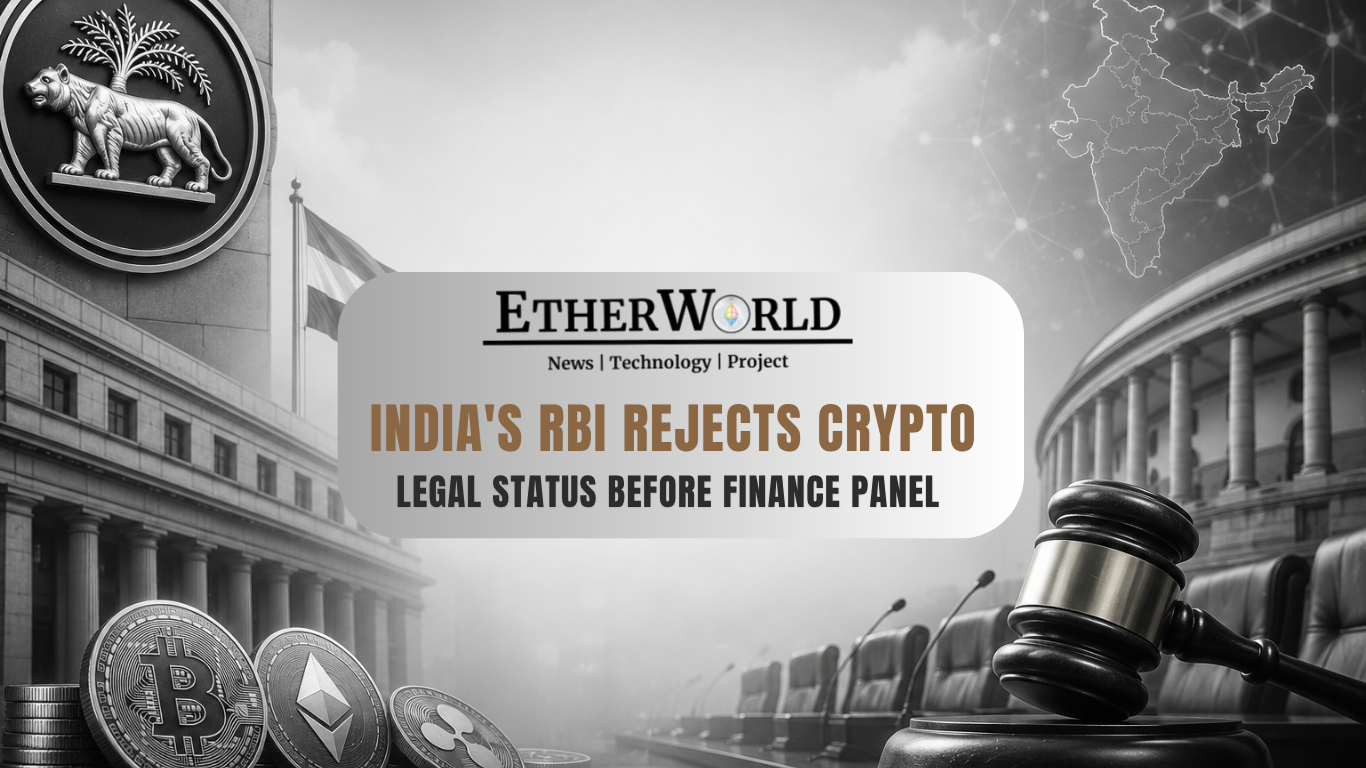 India's RBI Rejects Crypto Legal Status Before Finance Panel